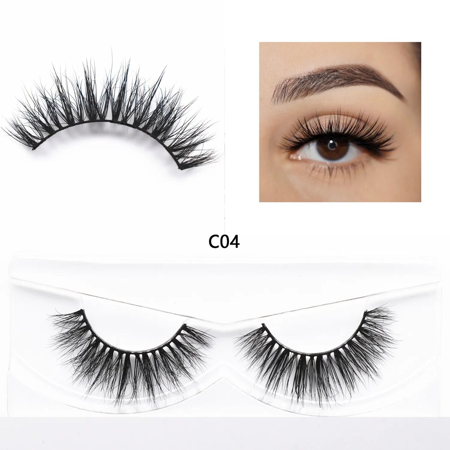 3D Mink Cat Eye Lashes Mink False Eyelash Handmade Wispy Volume Cateye Lashes Fox Eye Lashes Full Strip Lashes Makeup Fake Lash