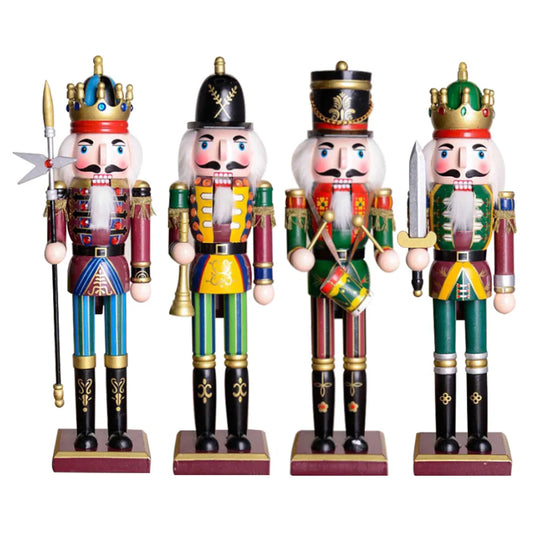 1PCS Christmas Nutcracker Creative Handicrafts Gift Christmas Decorations Home Ornament Soldier Doll Wooden Vintage Puppet