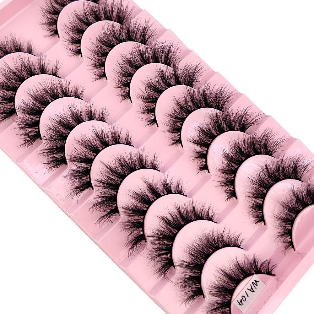 2/5/10 Pairs Natural False Eyelashes Fake Lashes Long 3D Mink Extension