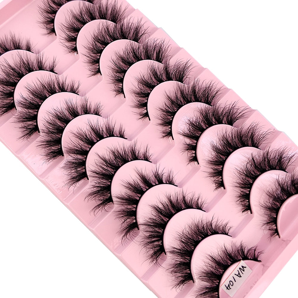 2/5/10 Pairs Natural False Eyelashes Fake Lashes Long 3D Mink Extension