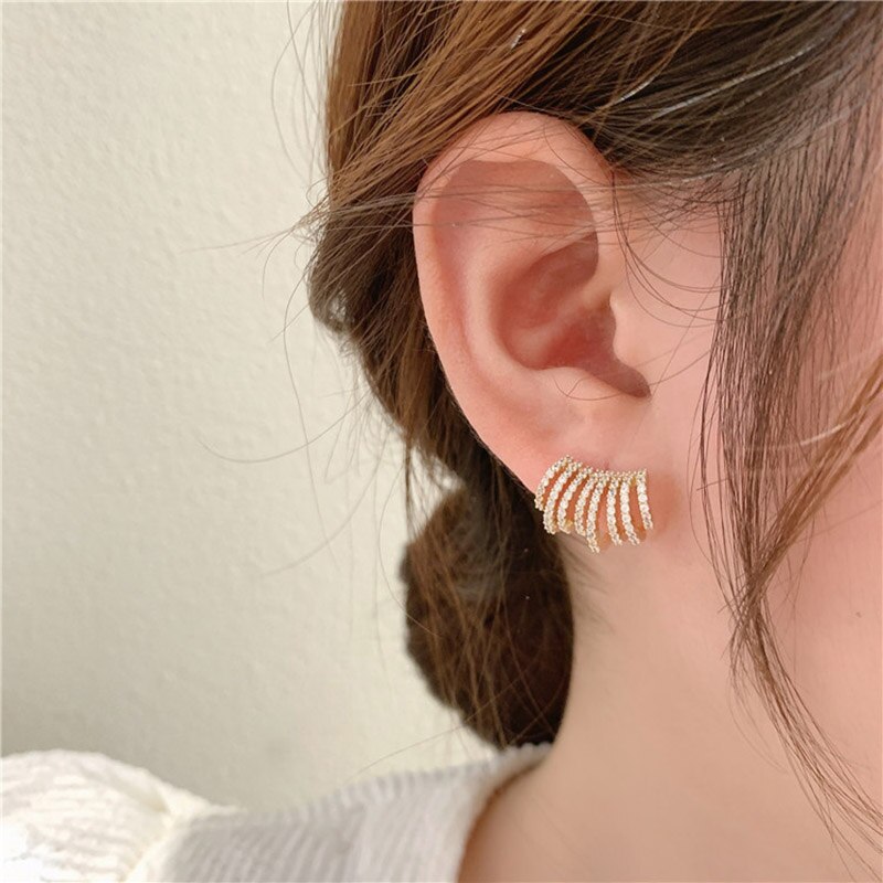 Gold Color Geometric Stud Earrings for Women Korean Fashion Women Earings Party Classic Jewelry