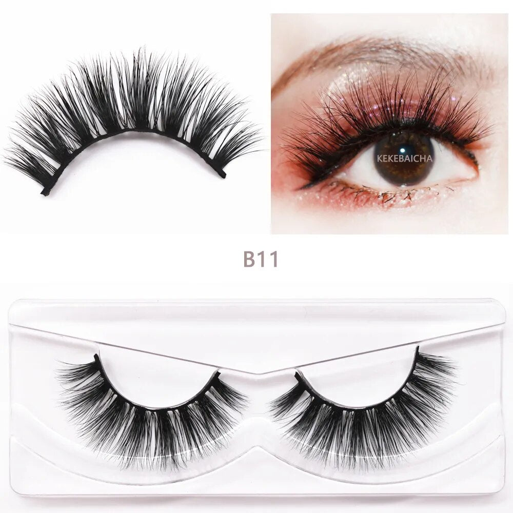 3D Mink Cat Eye Lashes Mink False Eyelash Handmade Wispy Volume Cateye Lashes Fox Eye Lashes Full Strip Lashes Makeup Fake Lash