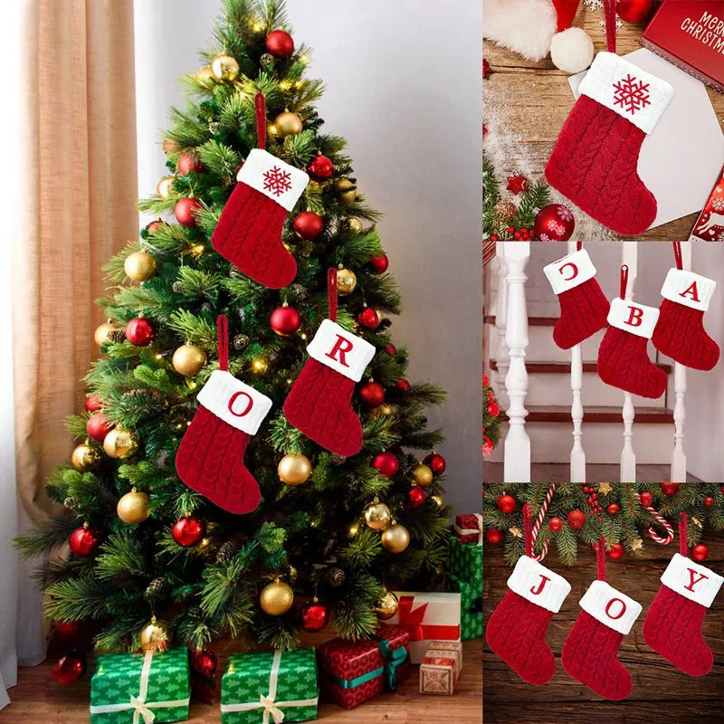 Christmas Alphabet Knitting Socks Christmas Tree Ornaments Christmas Decorations For Home Navidad Noel Xmas Gift