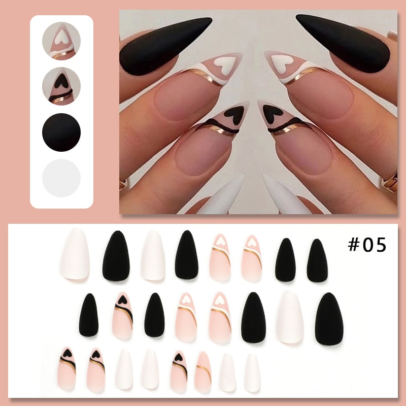 Matte False Nail Tips Solid Color Matte Super Long Coffin False Nail Ballet Press on Nails Tips