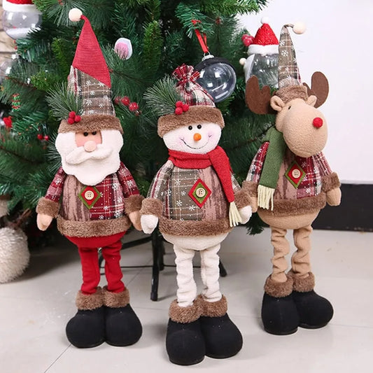 Christmas Dolls Decor New Year Home Table Ornament Reindeer Snowman Santa Claus Standing Doll Navidad Decoration Merry Christmas