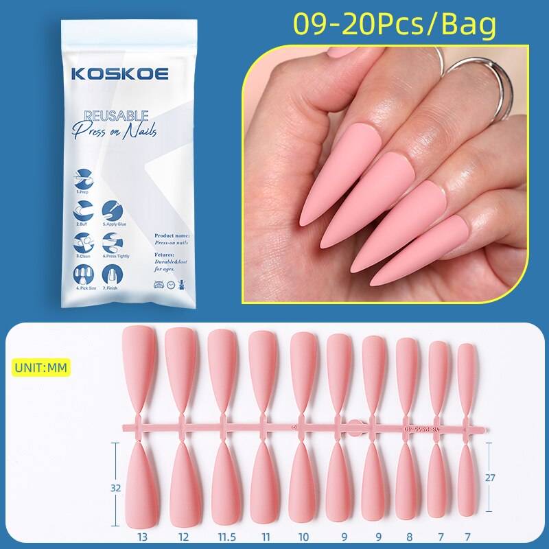 Matte False Nail Tips Solid Color Matte Super Long Coffin False Nail Ballet Press on Nails Tips