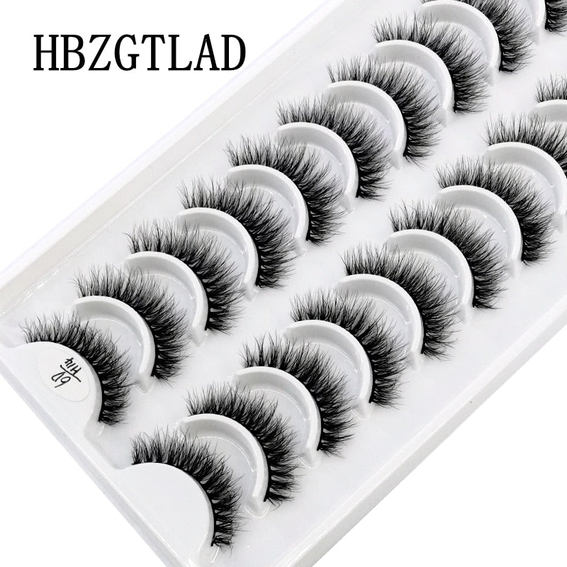 2/5/10 Pairs Natural False Eyelashes Fake Lashes Long 3D Mink Extension