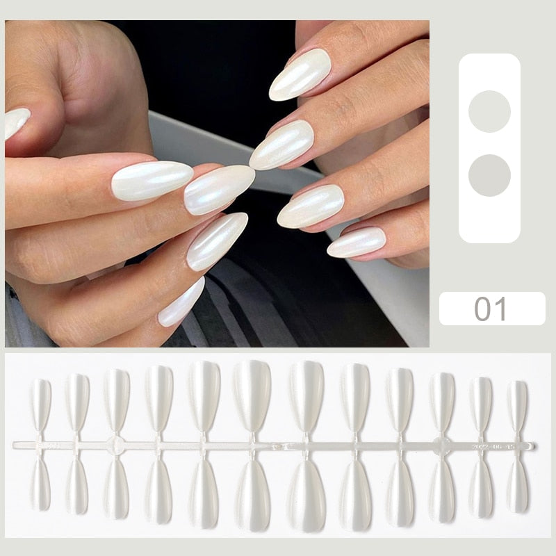 Matte False Nail Tips Solid Color Matte Super Long Coffin False Nail Ballet Press on Nails Tips