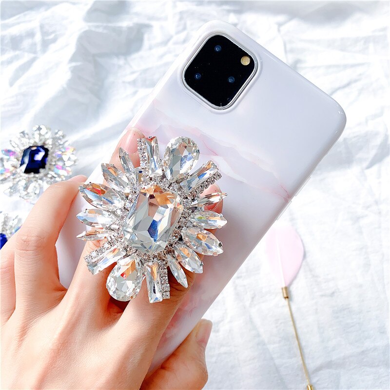 Luxurious Diamond Crystal Korea Grip Tok Stand For Cell Phone Holder Gem Noble Mobile Ring Support Universal Griptok Accessories