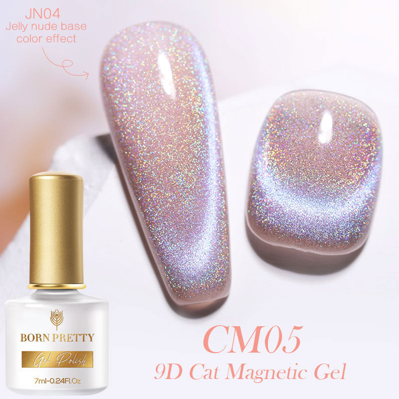 7ml 9D Laser Cat Magnetic Gel Nail Gel Pink Magnetic Gel Soak Off UV LED Nail Varnish UV Gel Need Pink Nude Base