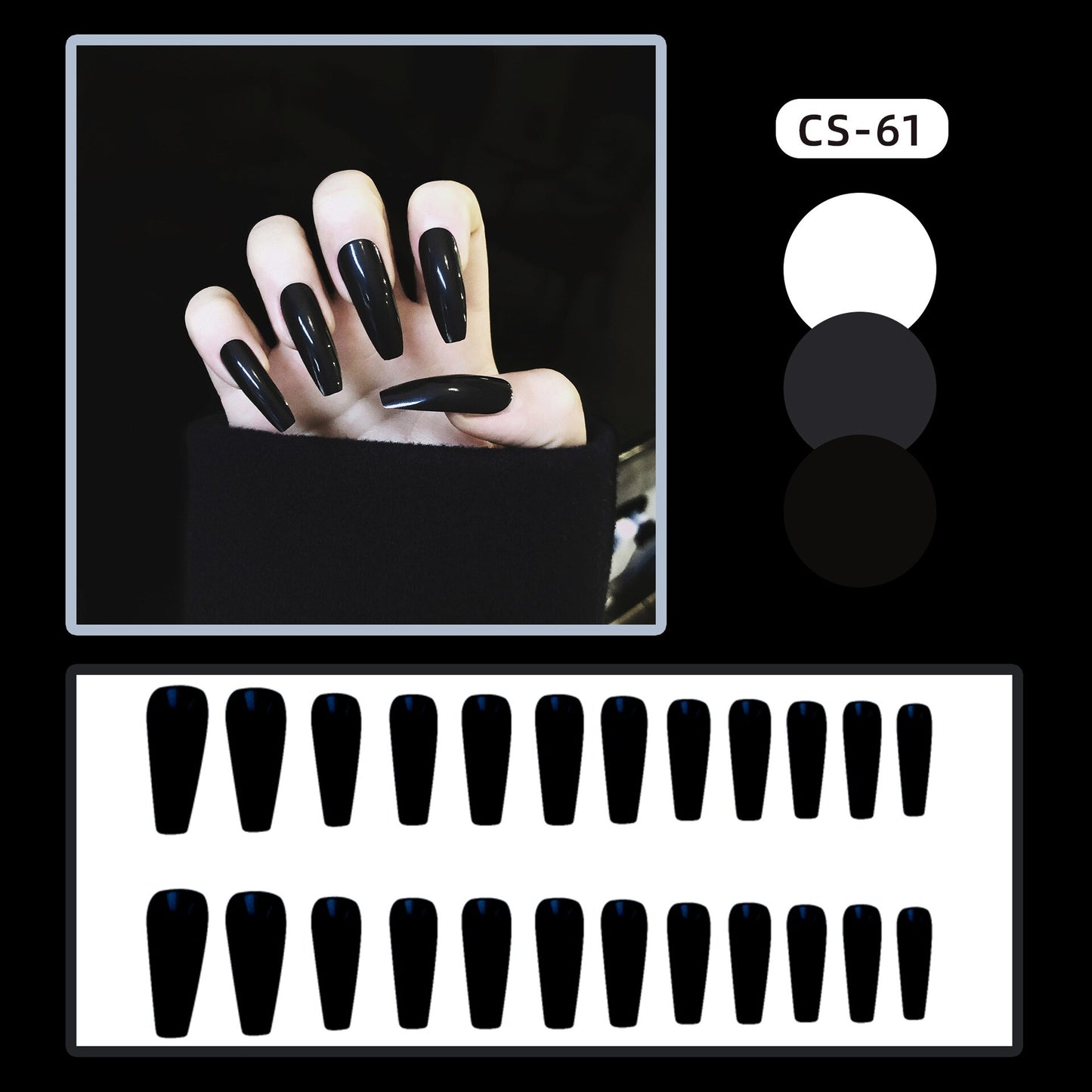 24PCS Khaki Nude Press On False Nails Tips Long Ballerina Pure Color Acrylic Fake Nails Coffin Full Cover Nail With Glue Designs