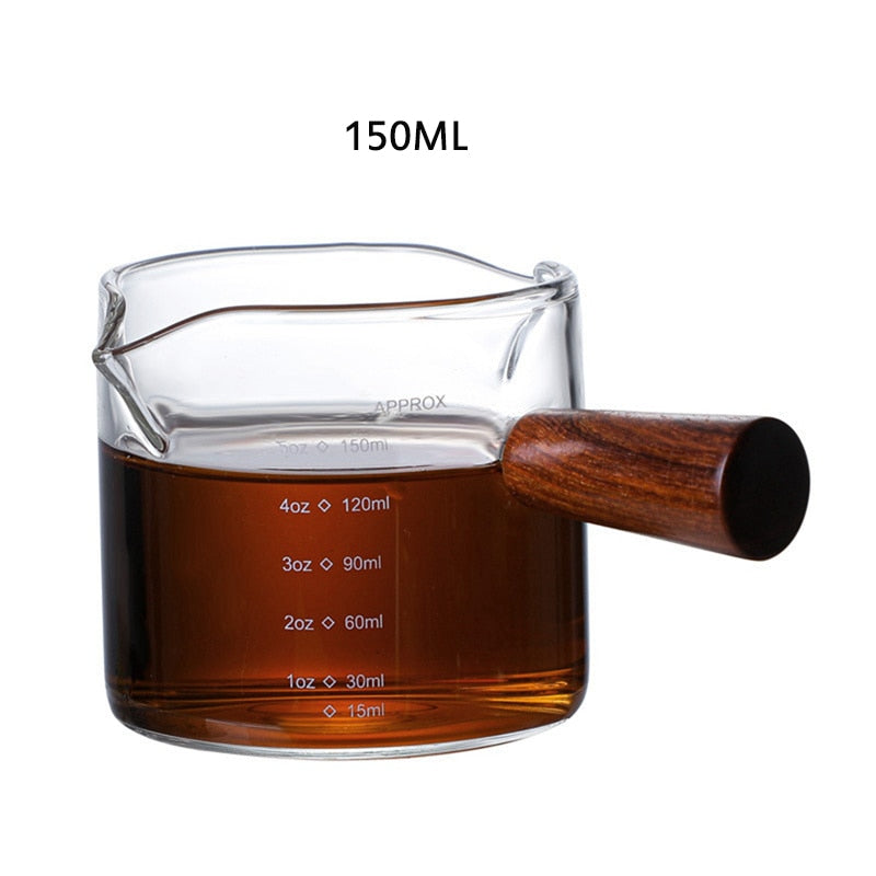 6 Styles Heat-resisting Glass Espresso Measuring Cup Double/Single Mouth Glass Milk Jug With Handle Glass Scale Measure Mugs