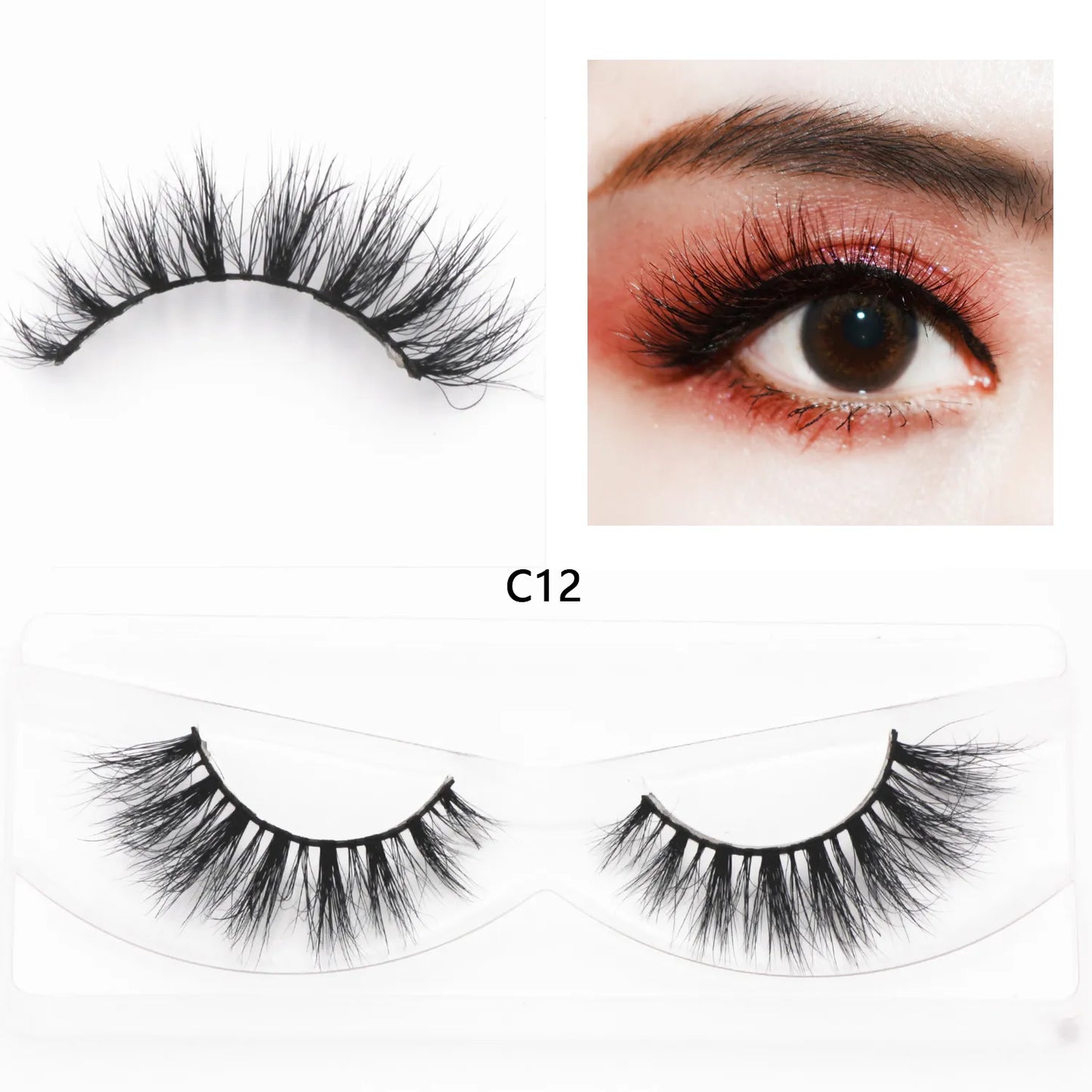 3D Mink Cat Eye Lashes Mink False Eyelash Handmade Wispy Volume Cateye Lashes Fox Eye Lashes Full Strip Lashes Makeup Fake Lash