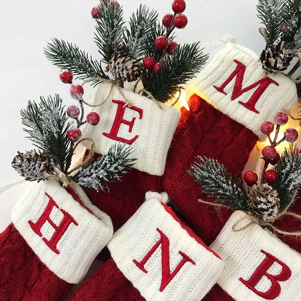 Christmas Alphabet Knitting Socks Christmas Tree Ornaments Christmas Decorations For Home Navidad Noel Xmas Gift