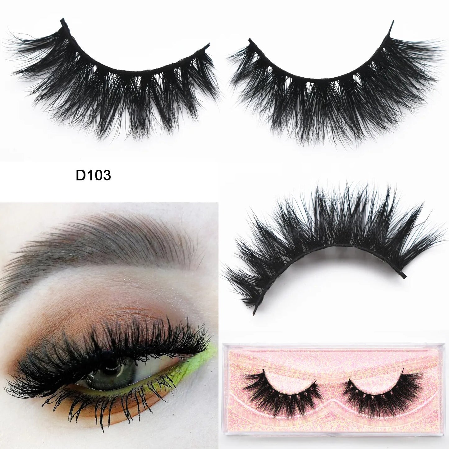 3D Mink Cat Eye Lashes Mink False Eyelash Handmade Wispy Volume Cateye Lashes Fox Eye Lashes Full Strip Lashes Makeup Fake Lash