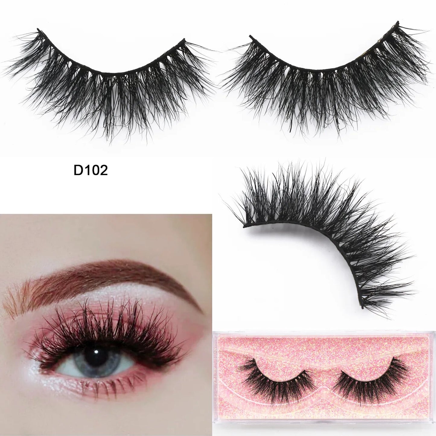 3D Mink Cat Eye Lashes Mink False Eyelash Handmade Wispy Volume Cateye Lashes Fox Eye Lashes Full Strip Lashes Makeup Fake Lash