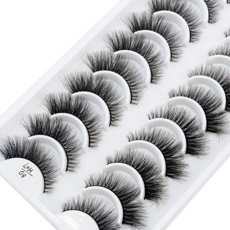 2/5/10 Pairs Natural False Eyelashes Fake Lashes Long 3D Mink Extension