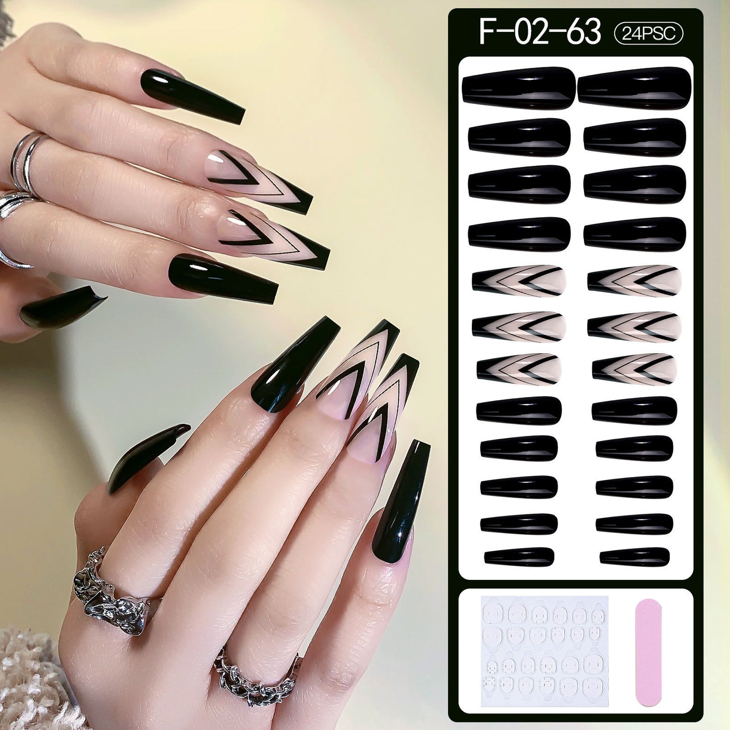 Fake Nails Heart Pattern Full Cover Fake Nails DIY Glue Press On Nails