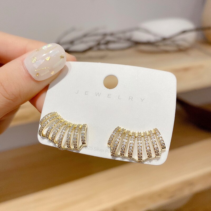 Gold Color Geometric Stud Earrings for Women Korean Fashion Women Earings Party Classic Jewelry