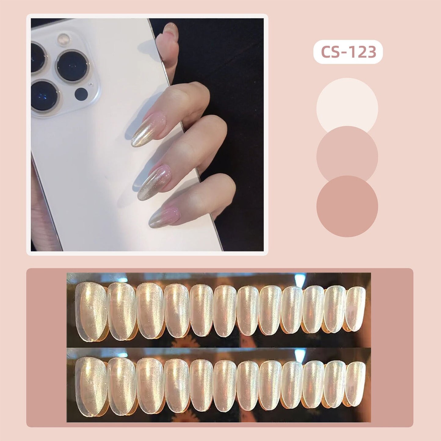 24PCS Long Coffin False Nail Light Pink Ballet Girl Press on Nails Manicure Fingernail Sticker Wearable Fake Nails for Woman