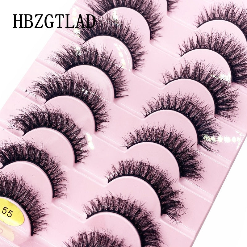 2/5/10 Pairs Natural False Eyelashes Fake Lashes Long 3D Mink Extension