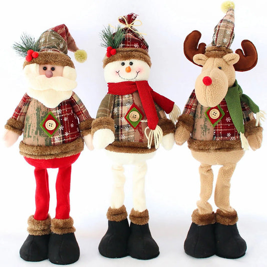 Christmas Dolls Tree Decor New Year Ornament Reindeer Snowman Santa Claus Standing Doll Navidad Decoration Merry Christmas