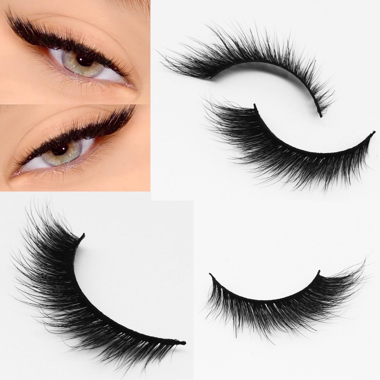 3D Mink Cat Eye Lashes Mink False Eyelash Handmade Wispy Volume Cateye Lashes Fox Eye Lashes Full Strip Lashes Makeup Fake Lash