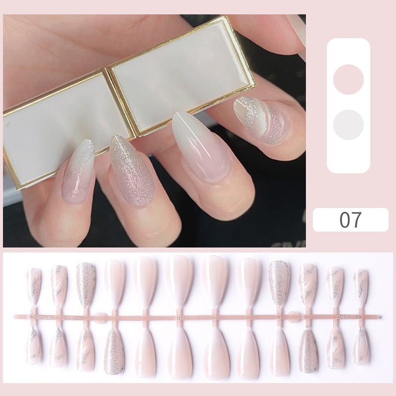 Matte False Nail Tips Solid Color Matte Super Long Coffin False Nail Ballet Press on Nails Tips