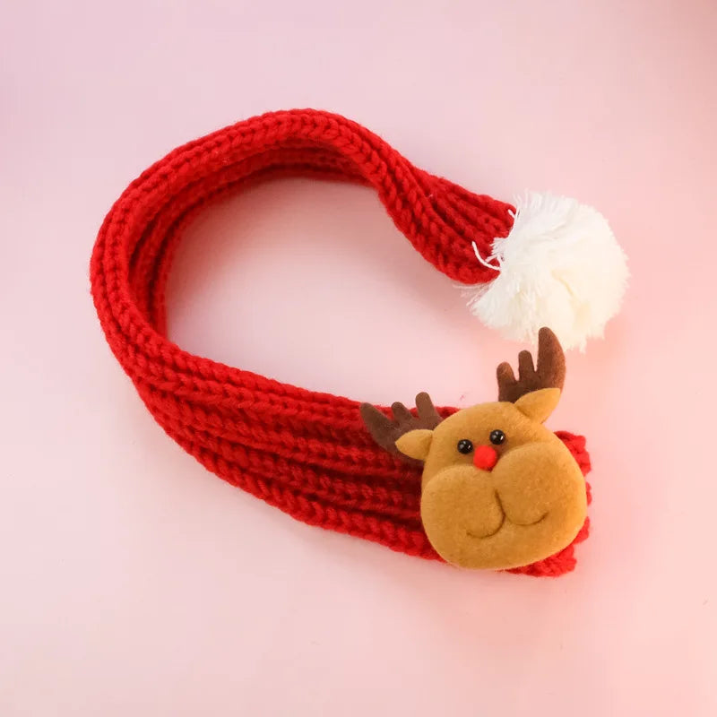 Warm Puppy Pet Knitted Christmas Scarf Maltese Scarf Cat Dog Cute Knitted Scarf Pet Supplies Accessories For Small Dogs Party