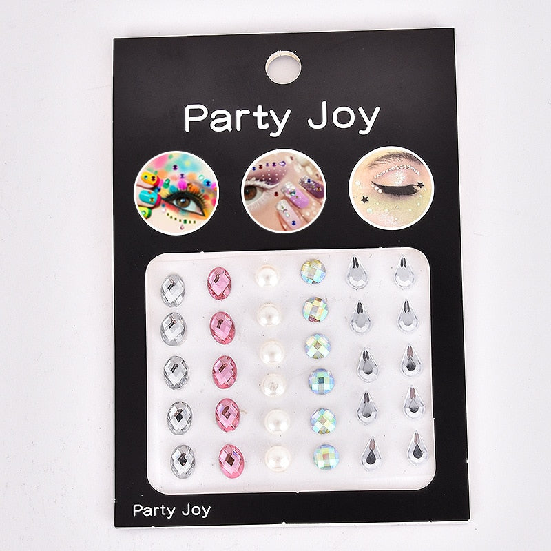 Glitter Diamond Makeup Eyeliner Eyeshadow Rhinestone Face Jewelry Stickers Eyes Stage Party Face Makeup Crystal Tattoo Stickers