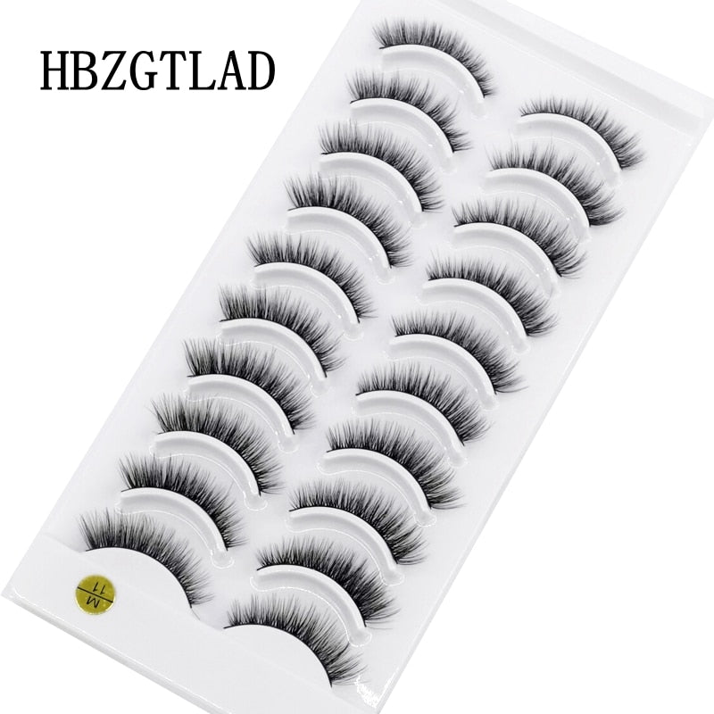 2/5/10 Pairs Natural False Eyelashes Fake Lashes Long 3D Mink Extension