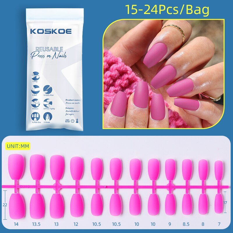 Matte False Nail Tips Solid Color Matte Super Long Coffin False Nail Ballet Press on Nails Tips