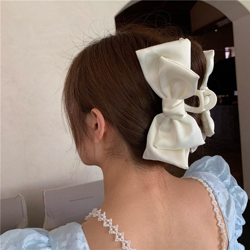 Cute Big Bow Hair Claws Sweet Hair Clip Ponytail Holder Hairpins Clip Hair Accessories