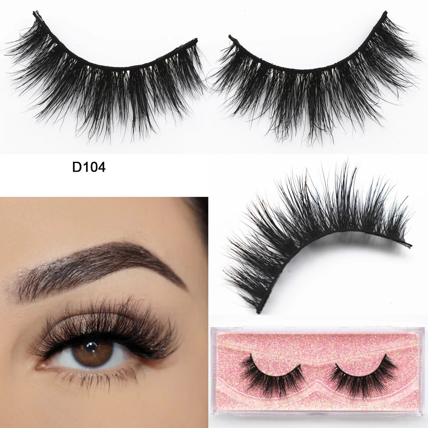 3D Mink Cat Eye Lashes Mink False Eyelash Handmade Wispy Volume Cateye Lashes Fox Eye Lashes Full Strip Lashes Makeup Fake Lash