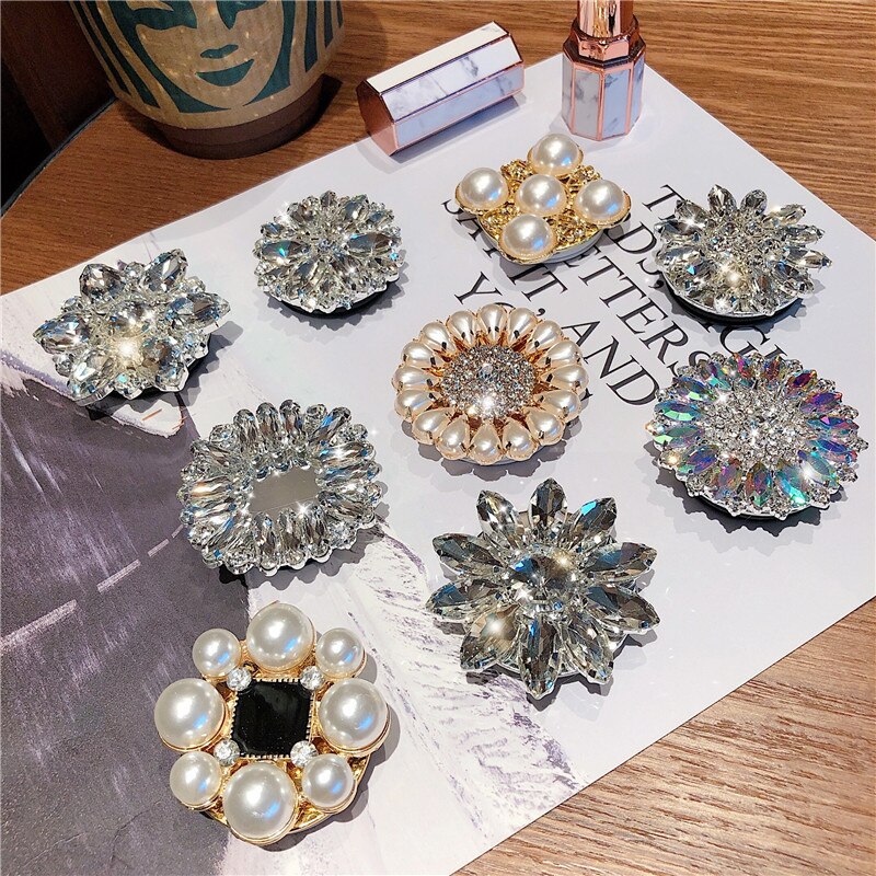 Luxurious Diamond Crystal Korea Grip Tok Stand For Cell Phone Holder Gem Noble Mobile Ring Support Universal Griptok Accessories