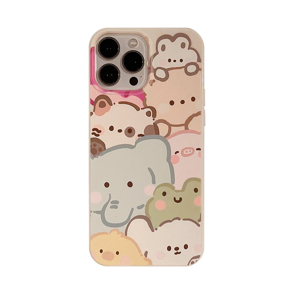 Cute watercolor Elephant puppy cat animal party Phone Case For iPhone 14 13 12 11 Pro Max Xr Xs 7 8 14 Plus Case Cute Soft Cover