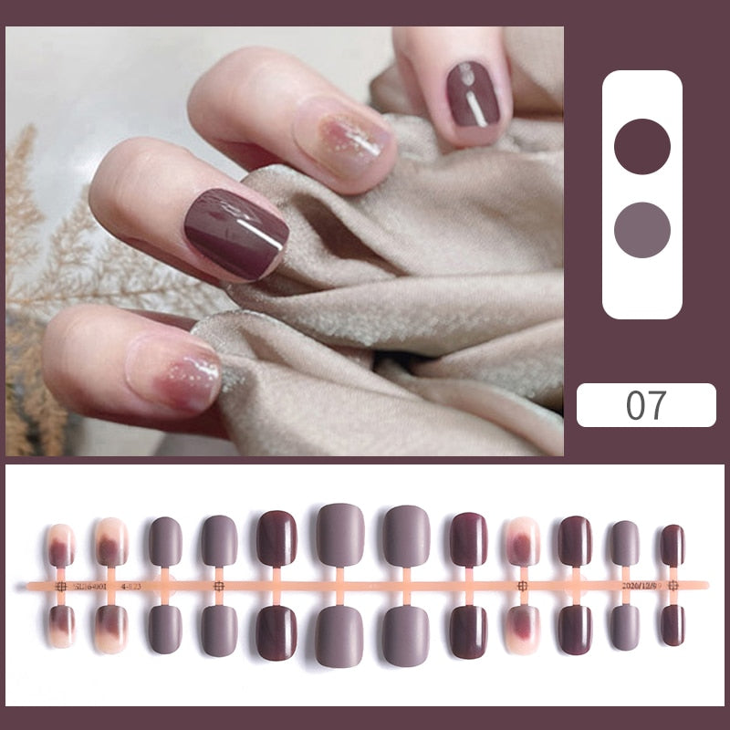 Matte False Nail Tips Solid Color Matte Super Long Coffin False Nail Ballet Press on Nails Tips