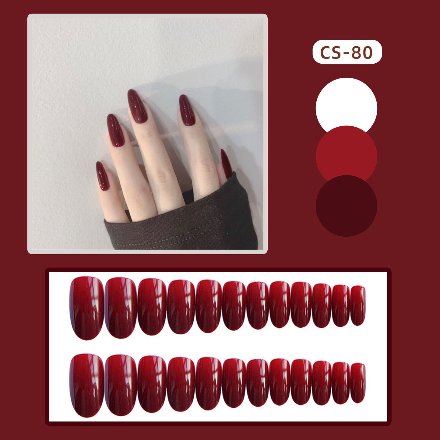 24pcs/Box Long Coffin False Nails Art Rose with Glue Wearable Nude Pink White Color Jelly Nails Tips Full Cover Press On Nails