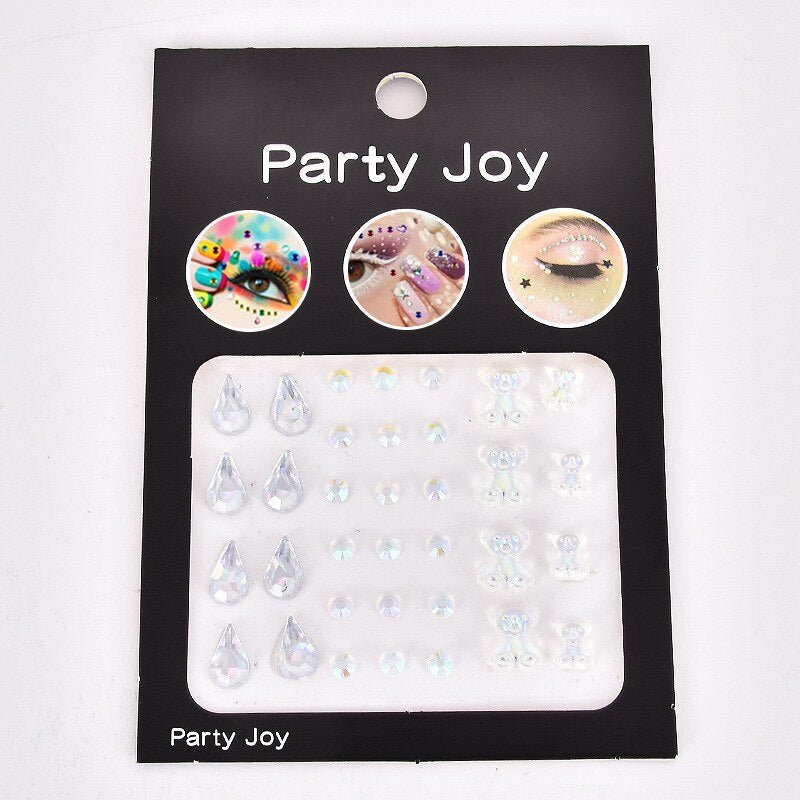 Glitter Diamond Makeup Eyeliner Eyeshadow Rhinestone Face Jewelry Stickers Eyes Stage Party Face Makeup Crystal Tattoo Stickers