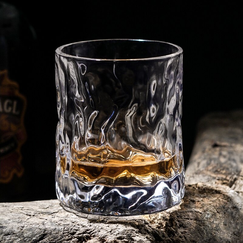 Japanese EDO First Snow Old Fashioned Glass Whiskey Cup Wood Box Whisky Thick Crystal Hammer Heavy Wine Tumbler Beer Mug