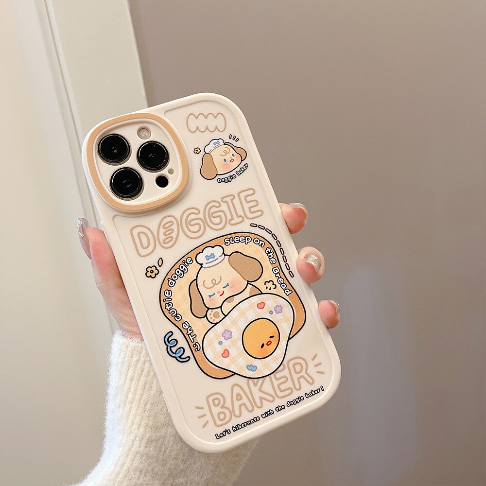 Retro puppy dream cooking Kawaii Shockproof Phone Case For iPhone 14 Plus 14 13 12 11 Pro Max Xr Xs Max 7 8 Plus case Cute cover