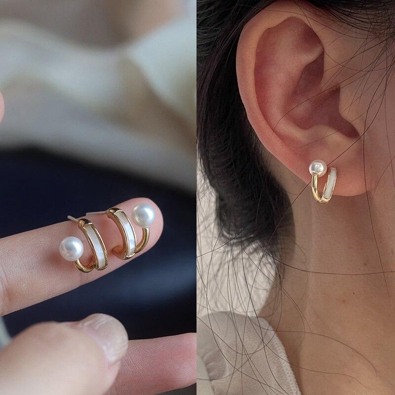 Gold Color Geometric Stud Earrings for Women Korean Fashion Women Earings Party Classic Jewelry