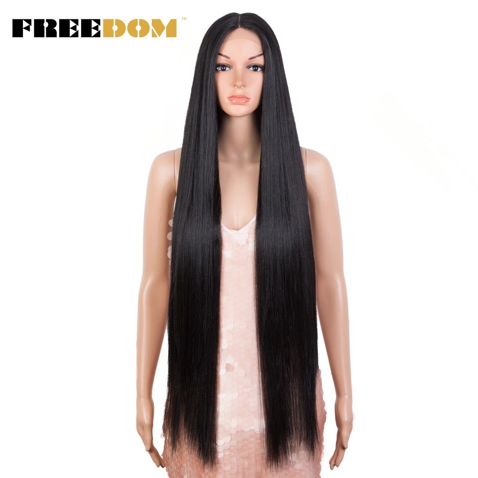 Synthetic Lace Wig 38 Inch Deep Part Long Straight Wig Ombre Pink Cosplay Wigs Synthetic Lace Front Wigs For Black Women