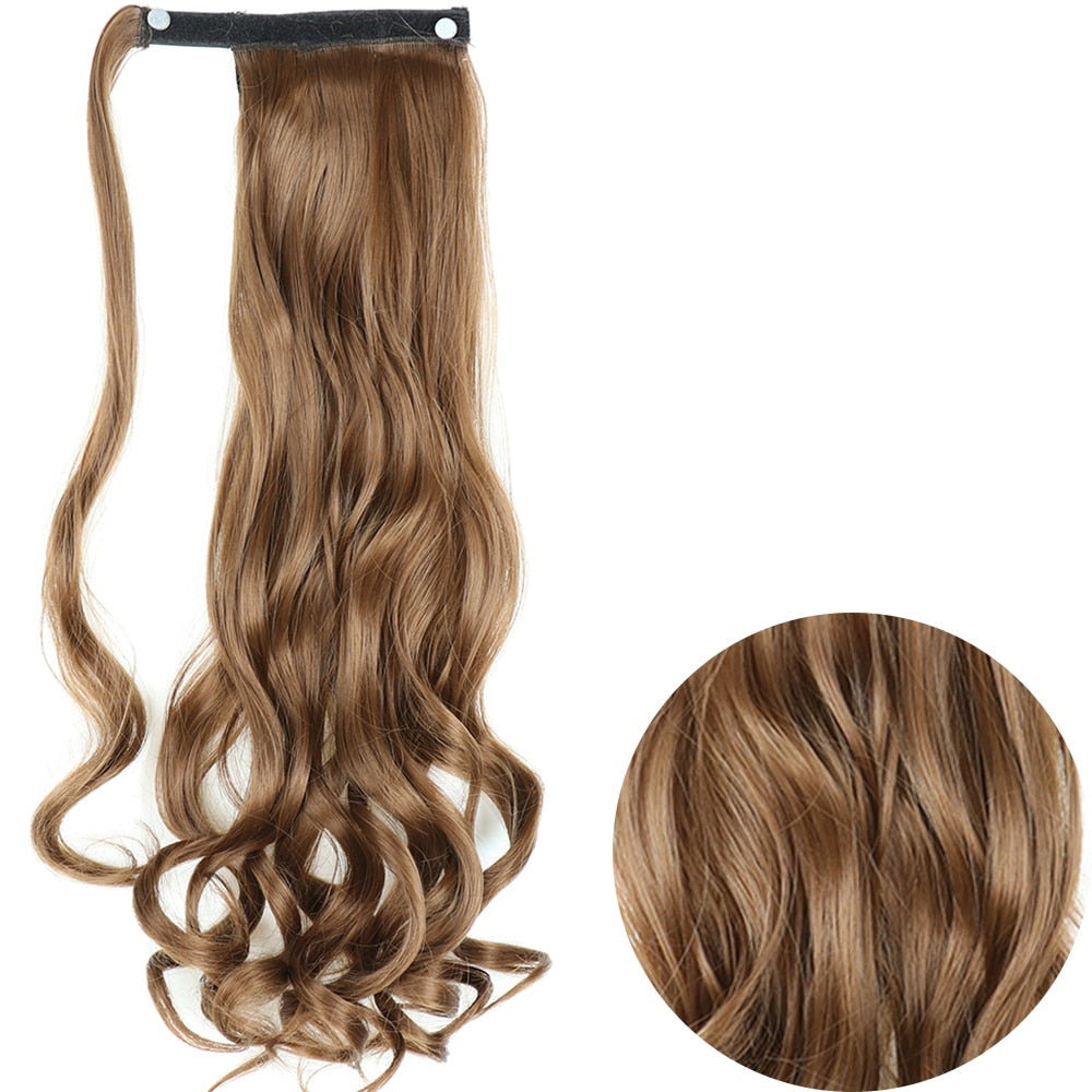 Wrap Around Clip On Ponytail Hair Extension Synthetic Ponytail Extension Hair For Women Pony Tail Hairpiece Natural Wave Style