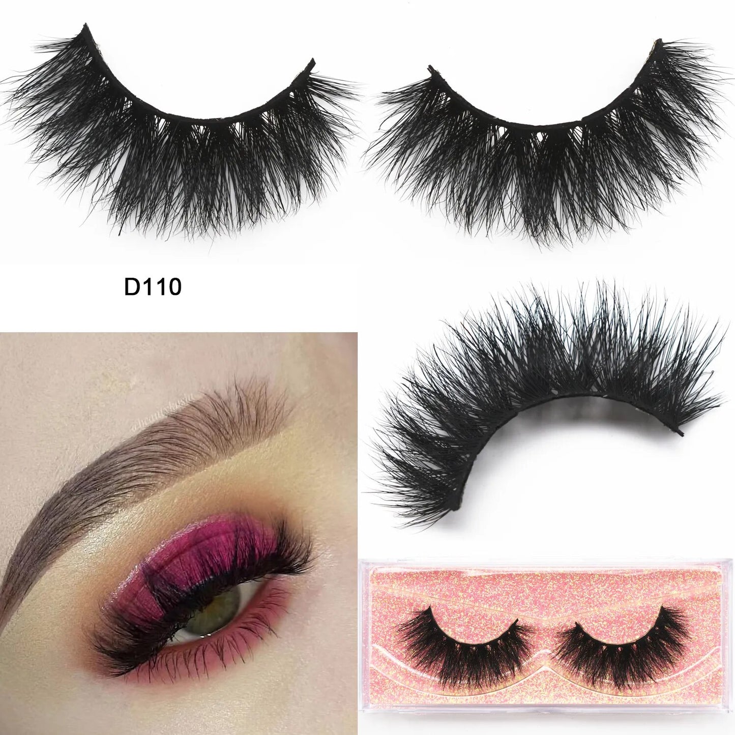 3D Mink Cat Eye Lashes Mink False Eyelash Handmade Wispy Volume Cateye Lashes Fox Eye Lashes Full Strip Lashes Makeup Fake Lash