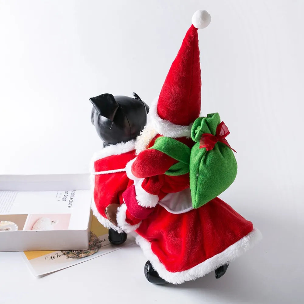 Christmas Dog Costume Funny Christmas Santa Claus Riding on Dog Pet Cat Holiday Outfit Clothes Dressing up for Halloween Xmas