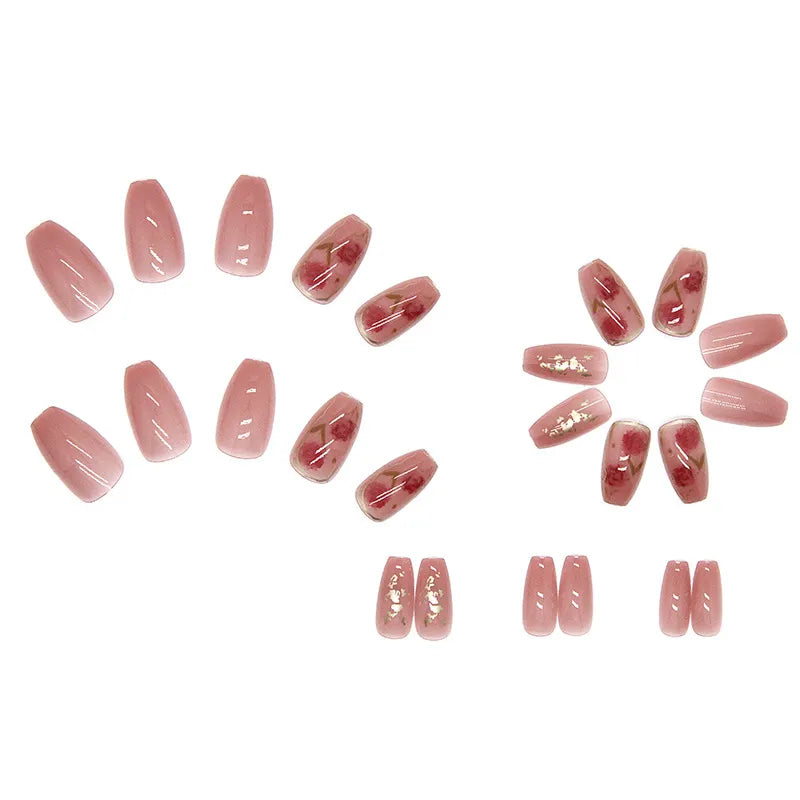 24Pcs/Set Long T Glitter Wearing Reusable False Nails Nail Art Full Cover Artificial Fake Nails Ballerina False Nail