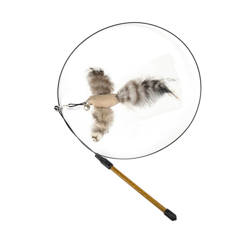 Simulation Bird interactive Cat Toy Funny Feather Bird with Bell Cat Stick Toy for Kitten Playing Teaser Wand Toy Cat Supplies