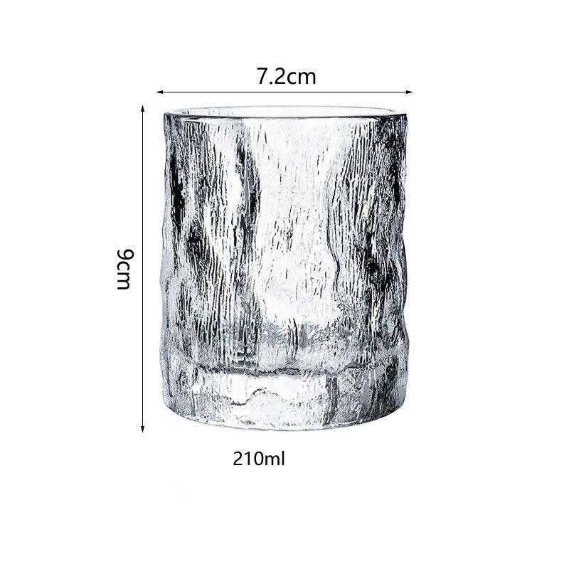 Japanese EDO First Snow Old Fashioned Glass Whiskey Cup Wood Box Whisky Thick Crystal Hammer Heavy Wine Tumbler Beer Mug