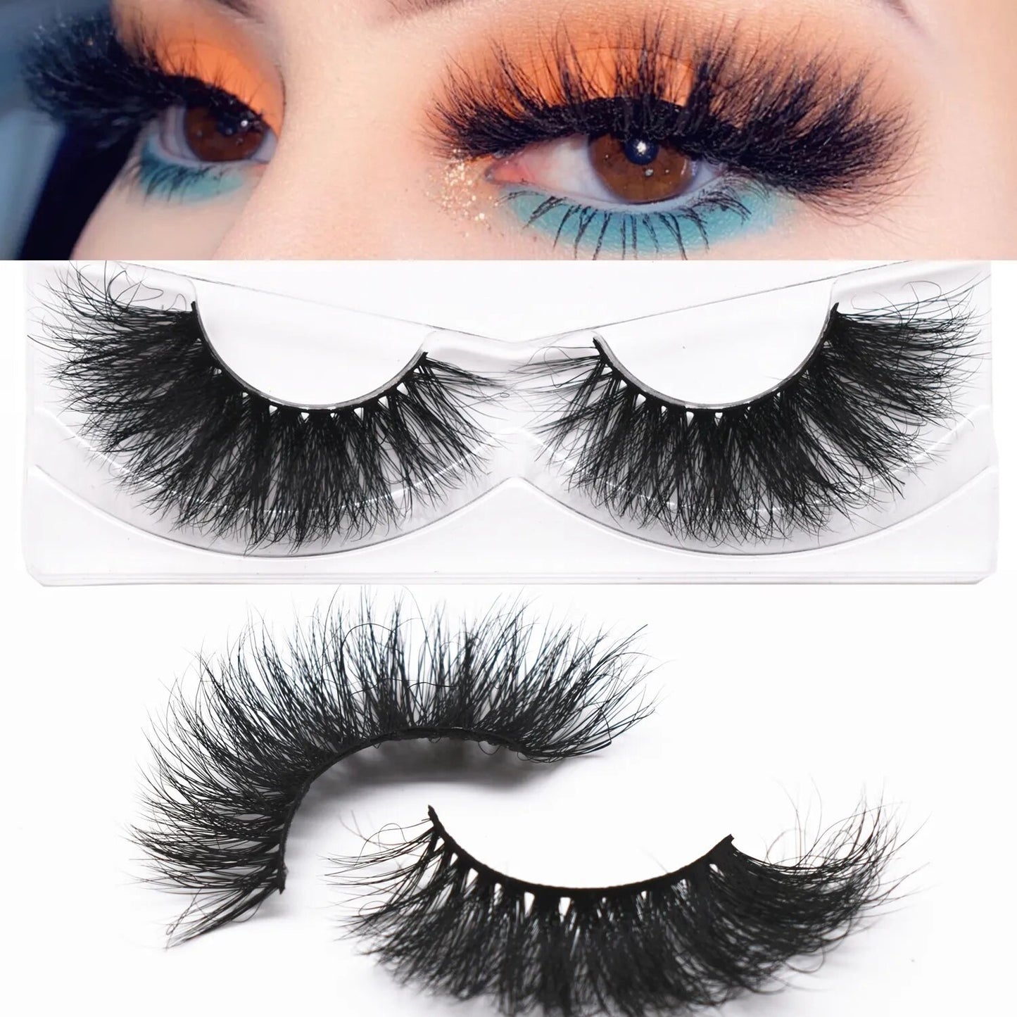 3D Mink Cat Eye Lashes Mink False Eyelash Handmade Wispy Volume Cateye Lashes Fox Eye Lashes Full Strip Lashes Makeup Fake Lash